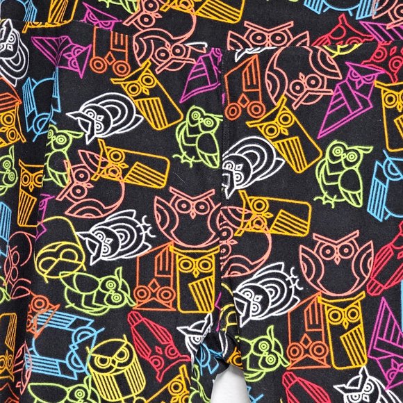 Lularoe OS Leggings OWL PRINT One Size RARE Neon - Picture 2 of 8